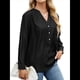 thumbnail image 1 of Blusas Tipo Túnica Informales Holgadas con Cuello en V y Larga para Mujer con Bolsillo Negro L, 1 of 9