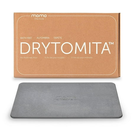 Momo Lifestyle Stone Bath Mat Drytomita 24 X 15 Linen Gray, Diatomaceous Earth, Non-Slip Super Absorbent Quick Drying Shower Mat Bathroom Accessory for Home Spa