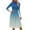 Blue, variant on Women's Casual Fashion High Neck Long Sleeve Print Midi Dress with Gradient Design, Fall and Winter Dress for Stylish Everyday Wear, Elegant and Cozy,Blue,L
