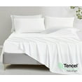 thumbnail image 2 of Chezmoi Collection Charisma Tencel Modal Blend Bed Sheets California King Size 4-Piece Sheet Set White - Soft and Cozy Lightweight Breathable 15" Deep Pocket Cooling Sheets, 2 of 8