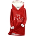 thumbnail image 2 of RKSTN Blouses pour Femmes Imprimé Numérique Peluche et Épaissi Mode Décontractée Manches Longues à Capuche Col Rond Chandail en Molleton Blouses pour Femmes Habillées Décontractées, 2 of 3
