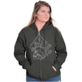 thumbnail image 3 of Floral Diamond Skull Symbol Spiritual Zip Up Hoodie Men's Women's Brisco Brands 4X, 3 of 6