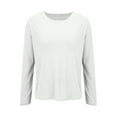 thumbnail image 3 of Weikingp Light Weight Long Sleeve Shirts For Women Long Sleeve Workout Tops For Women Thin Long Sleeve Shirts Women Womens Long Sleeve T Shirts Womens Tops Long Sleeve White 2XL, 3 of 9