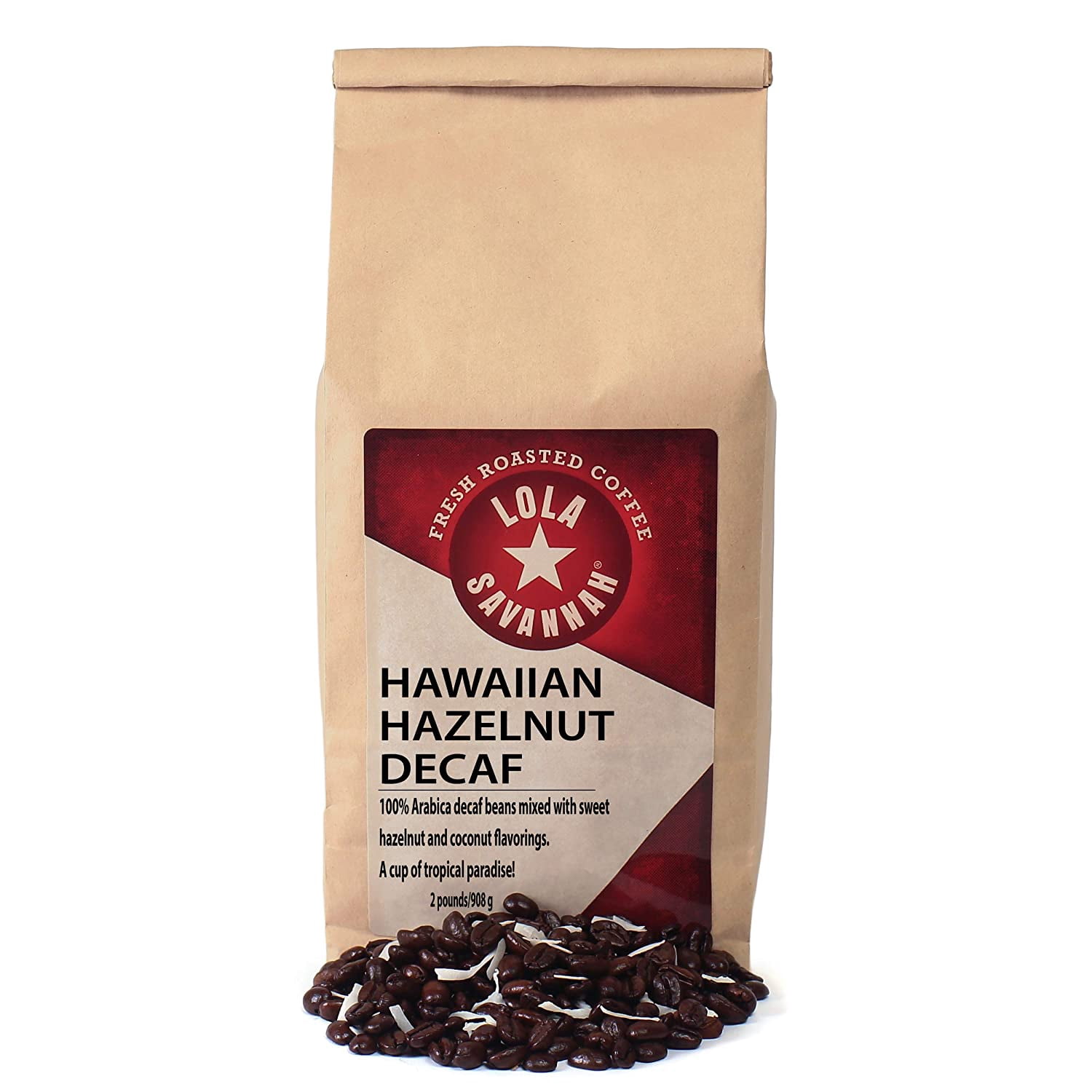 Lola Savannah Hawaiian Hazelnut Whole Bean Coffee A Cup