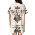 thumbnail image 3 of Bixox Women's Wine Printed Pajama Set 2 Piece Lounge Set Top and Shorts Soft Pajamas, Shorts with Pockets, 3 of 7