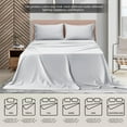thumbnail image 6 of MALLONI HOME California King Sheet Sets - Cotton Rich Bedding Sets, 4 Piece Deep Pocket Bed Sheets Sets - Ultra Soft, Wrinkle Resistant, Quick Dry, Easy Care California King Sheets - Light Grey, 6 of 6