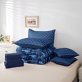 thumbnail image 6 of Feelyou Women Damask Floral Bedding Comforter Set 7pcs, Blue Cat Animal Full Bedding Set, 6 of 8