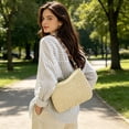 thumbnail image 4 of Straw Shoulder Bag for Women Summer Small Boho Woven Shoulder Purse Beach Vacation Tote Bag Handbag, 4 of 6