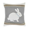 thumbnail image 2 of VHC Brands Burlap Farmhouse Throw Pillow Bunny, Grey & Creme, 18x18, 2 of 3