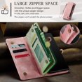 thumbnail image 4 of For Samsung Galaxy Note 10 Wallet Case,Multi-Functional Retro Leather Purse Flip Cover Zipper Wallet Case with Removable Card Slots Pocket & Detachable Wrist Strap Magnetic Phone Case, Pink, 4 of 9