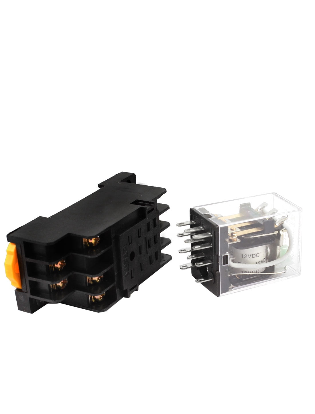 HH53PL  DC 12V Coil 3PDT 11Pin 35mm DIN Rail Electromagnetic Power Relay 5 Pcs