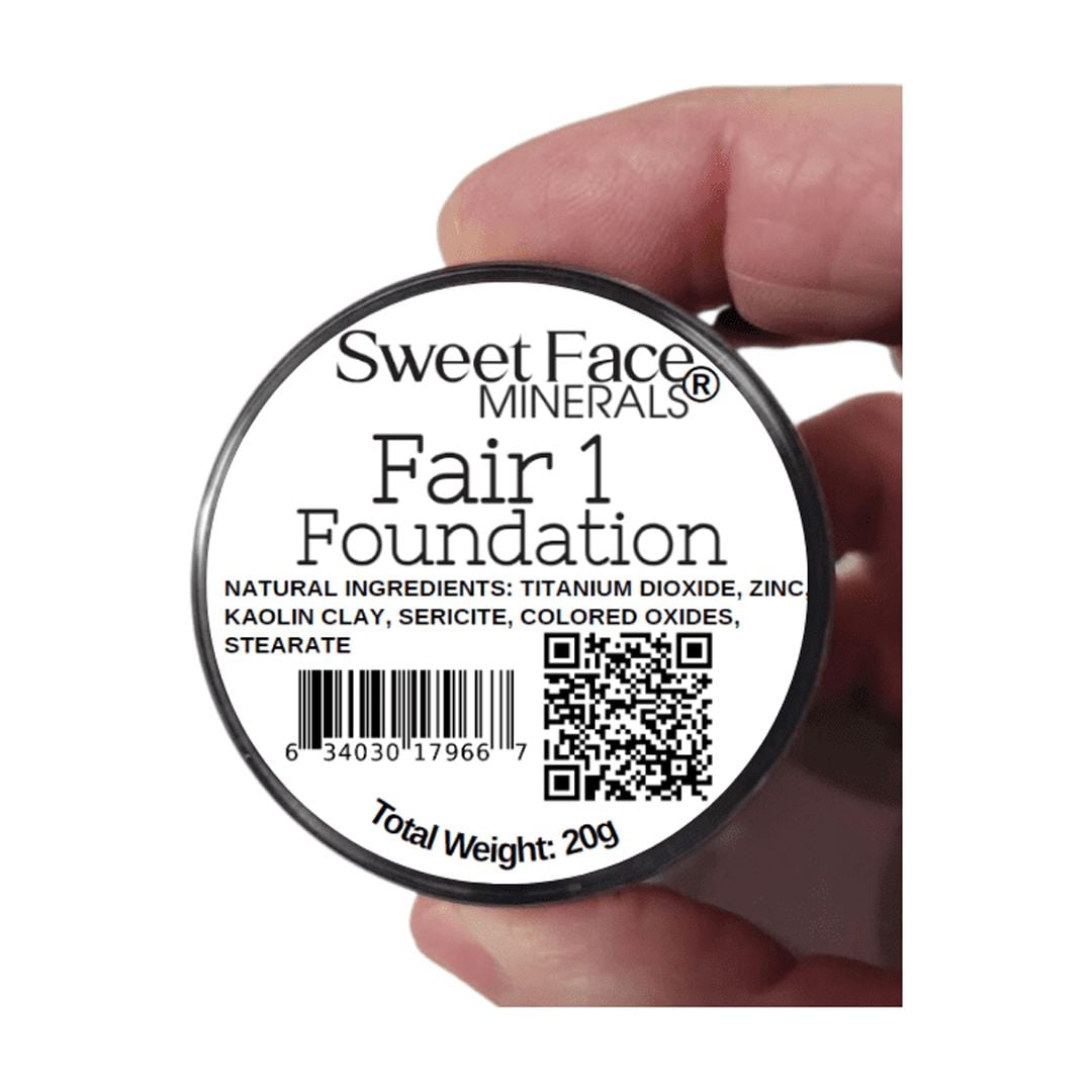 FOUNDATION & CONCEALER DUO (FAIR 1 & LIGHT CONCEALER) Mineral Makeup Kit Full Size Set Matte Bare Face Sheer Powder Cover
