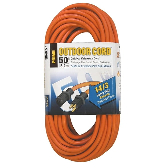 EC501730 50-Foot 14/3 SJTW Heavy Duty Outdoor Extension Cord, Orange