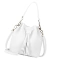thumbnail image 2 of Chok 1111Fourone Bucket Bag Faux Leather Tassel Drawstring Crossbody Pouch Women Solid Color Shoulder Bag Handbag, 2 of 8