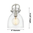 thumbnail image 2 of Innovations Lighting  Newton Bell - 1 Light 8" Stem Hung Pendant Brushed Brass/Matte White, 2 of 5