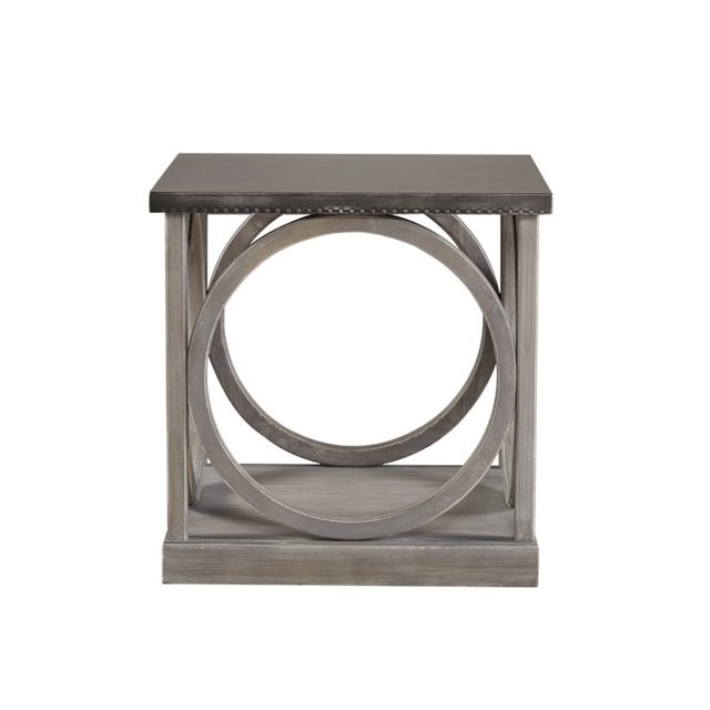 Natural Greige Table de Bout en Pierre Grise