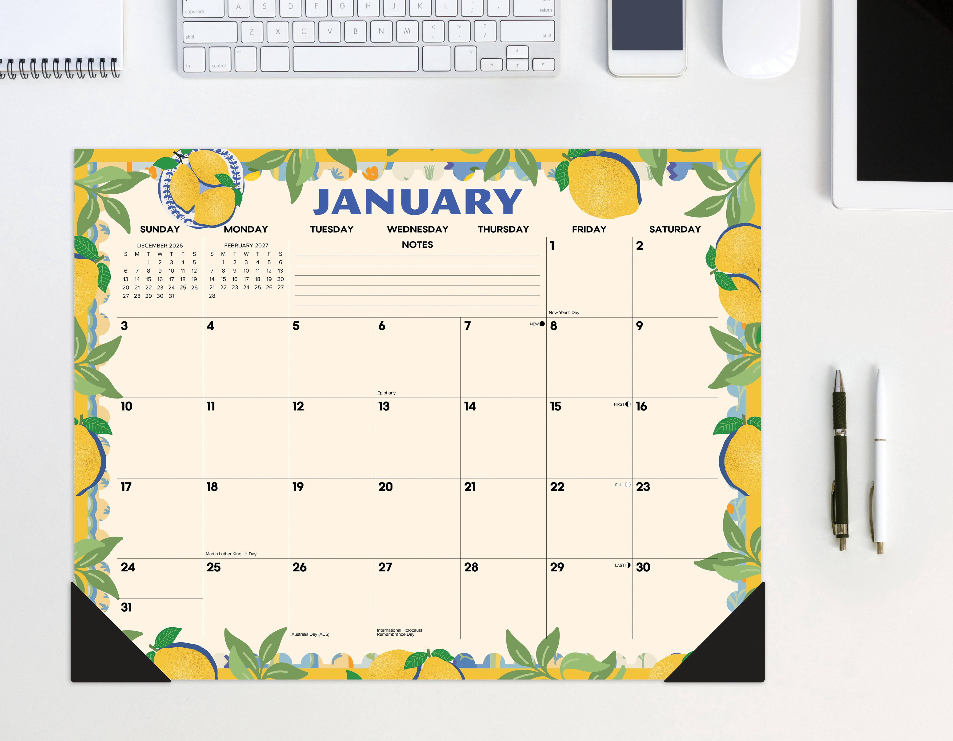 Willow Creek Press Mediterranean Moments 2027 22" x 17" Large Monthly Deskpad (66584)