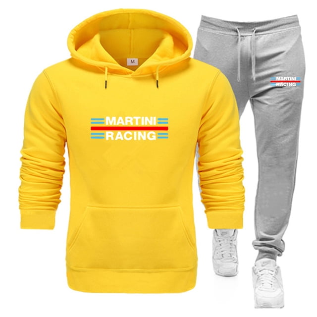 Conjunto de chándal de carreras Martini para correr de otoño, sudadera con capucha y pantalones para hombre, chándal informal, ropa deportiva para hombre, ropa de gimnasio, chándal nuevo 2024