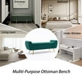 thumbnail image 5 of Velvet Storage Bench for Bedroom, 55" Extra Long Bench for King Size Bed, Modern Upholstered End of Bed Ottoman Bench with Arms and Gold Legs for Entryway Living Room, 5 of 8