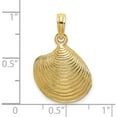 thumbnail image 3 of 14K Yellow Gold Textured Clam Shell Charm (24 X 15.9) Made In United States k7534, 3 of 5