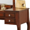thumbnail image 4 of Poundex Furniture Wood Vanity Set with Stool and Mirror in Cherry, 4 of 4
