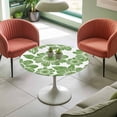 thumbnail image 4 of Green Flowers Elastic Fitted Round Table Cover Abstract Floral Waterproof Outdoor Tablecloth for Holiday Party, Picnic, Patio & Dining Fits Tables Up to 55"-60", 4 of 8
