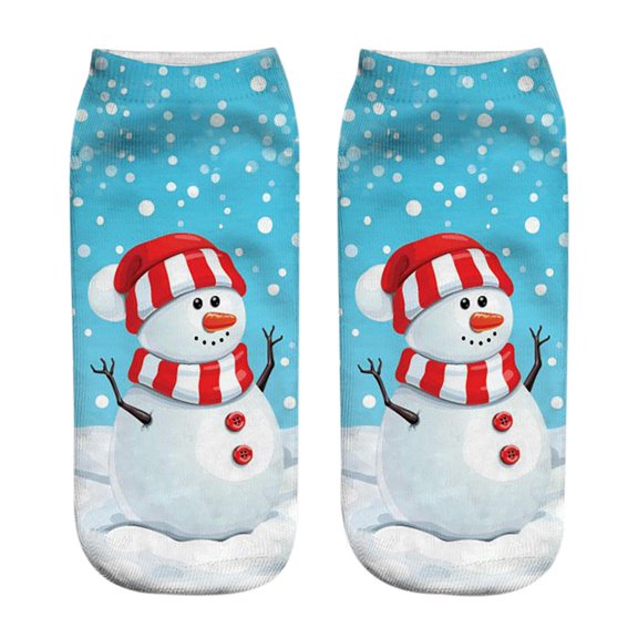 Christmas Women's Socks, Unisex Christmas Funny 3D Fashion Printed Casual Socks Cute Low Cut Ankle Socks