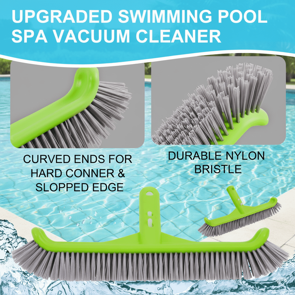 WaterJingle 4-Piece Pool & Spa Maintenance Kit: Jet Vacuum with 57.5" Pole, 13.5" Curved Brush & Semi-Deep Skimmer Net - Venturi Cleaning System for Hot Tubs & Above Ground Pools