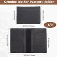 thumbnail image 2 of 5.6x4/142 * 105mm Black Genuine Leather Passport Holder Crazy Horse Leather Wallet Handmade Passport Cover Rectangle Travel Luggage Case Document Organizer for Men Women Credit Cards Colorful, 2 of 9