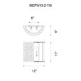 thumbnail image 2 of CWI Lighting 2 Light Wall Sconce with Brushed Chocolate finish, 2 of 2