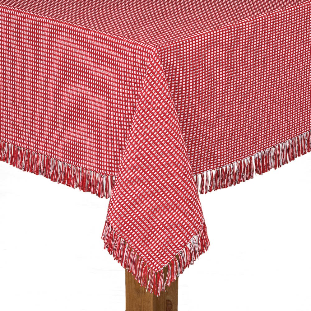 Lintex Linens Homespun Check 100 Cotton Woven Fringed Tablecloth 60