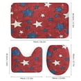 thumbnail image 3 of 4 Pcs Shower Curtain Set Holiday American Flag Rustic Blue Red Stars with Rugs Toilet Lid Cover And Bath Mat Memorial Day Patriotic Shower Curtain with 12 Hooks for Bathroom Decor 72inch X 72inch, 3 of 8