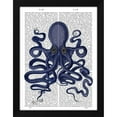 thumbnail image 2 of Fab Funky 19x24 Black Modern Wood Framed Wall Art Titled - Octopus 9, Blue, 2 of 6