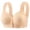 Beige, variant on Ohufall Women's Bras Plus Size Lace Trim Front Buckle Wirefree Bra Fixed Cup Push Up Breathable Underwear