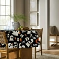 thumbnail image 3 of Halloween Tablecloth 60×60 Inch Round, Black Ghost Pumpkin Candy Washable Seasonal Table Cover for Party Picnic Dinner Decor, 3 of 6