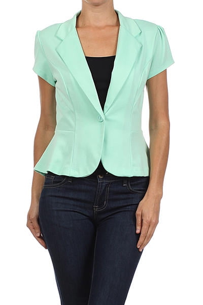 white short sleeve jacket plus size