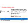 thumbnail image 2 of Gear To Cooler Power Steering Return Line Hose Assembly - Compatible with 2003 - 2009 Toyota 4Runner 4.7L V8 2004 2005 2006 2007 2008, 2 of 2