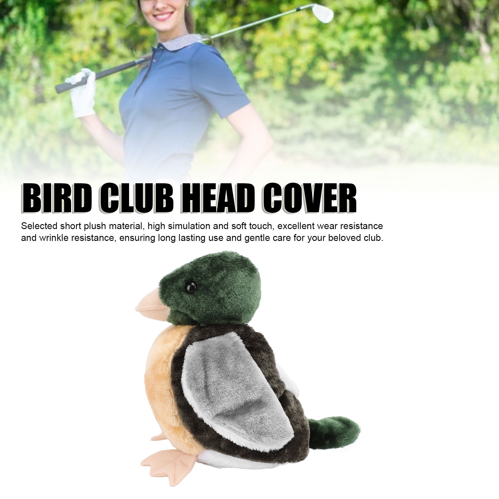 Riousery Cute Bird Shape Plush Golf Club Headcover Funny Animal Wood Driver Head Cover Protectors for Men and Women, Multicolor, 8.27 inches / 21 cm