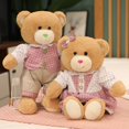 thumbnail image 2 of Lovely Couple Teddy Bear Rabbit With Clothes Plush Toys Dolls Stuffed Anime Toy Kids Baby Children Girl Birthday Christmas Giftpink rabbit girl30CM Deng Xun unisex, 2 of 2