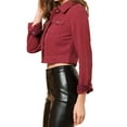 thumbnail image 5 of MODA NOVA Juniors Button Down Long Sleeves Cropped Denim Jacket, 5 of 7