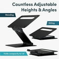 thumbnail image 3 of Lifelong Portable Pulpit Laptop Riser for Desk, Bed, Lap, Ergonomic Loptop Holder Adjustable Ht Upto 20' and Compatible with All, 10 13 15 17Inch, Patented Securestop, Notebook Stand, 3 of 5