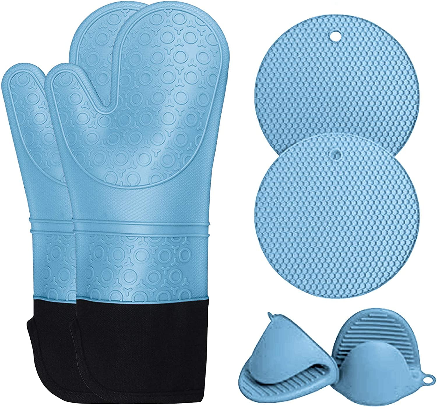 Long Heat Resistant Kitchen Gloves Cotton Oven Mitts Baking BBQ Arm Protection Long Heat Resistant Kitchen Gloves Cotton Oven Mitts Baking BBQ Arm Protection