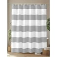 thumbnail image 4 of Shower Curtains for Bathroom-72"x84", Gray and White Striped Waterproof Bath Curtain Grommet Shower Curtain Set with Hooks, Modern Art Stripes Washable Bath Accessories, 4 of 6