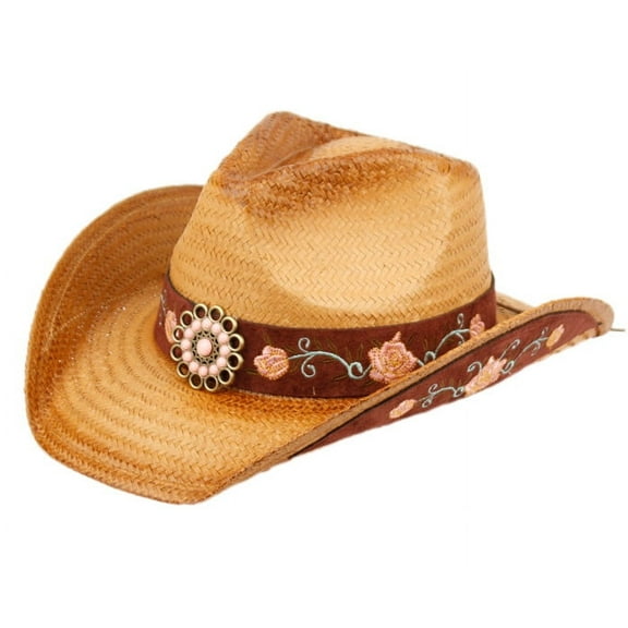 Women's Cowboy Hat With Floral Trim Band