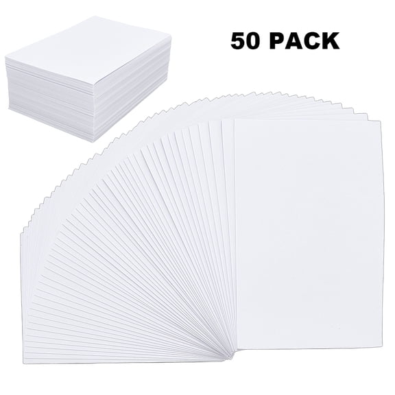 50 Pack Foam Boards 3/5 Inch Thickness White Rectangle EVA Foam Board Poster Board Mat Boards