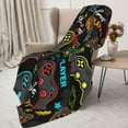 thumbnail image 5 of Gaming Gaming Neon Video Game Neon Video Game Gamer Throw Blanket Soft Bed Bedding Warm Cozy Plush Flannel Fleece Blankets Gifts for Boys Teens Men, Sofa Couch Bedroom Home Decor, 80"X60", 5 of 9