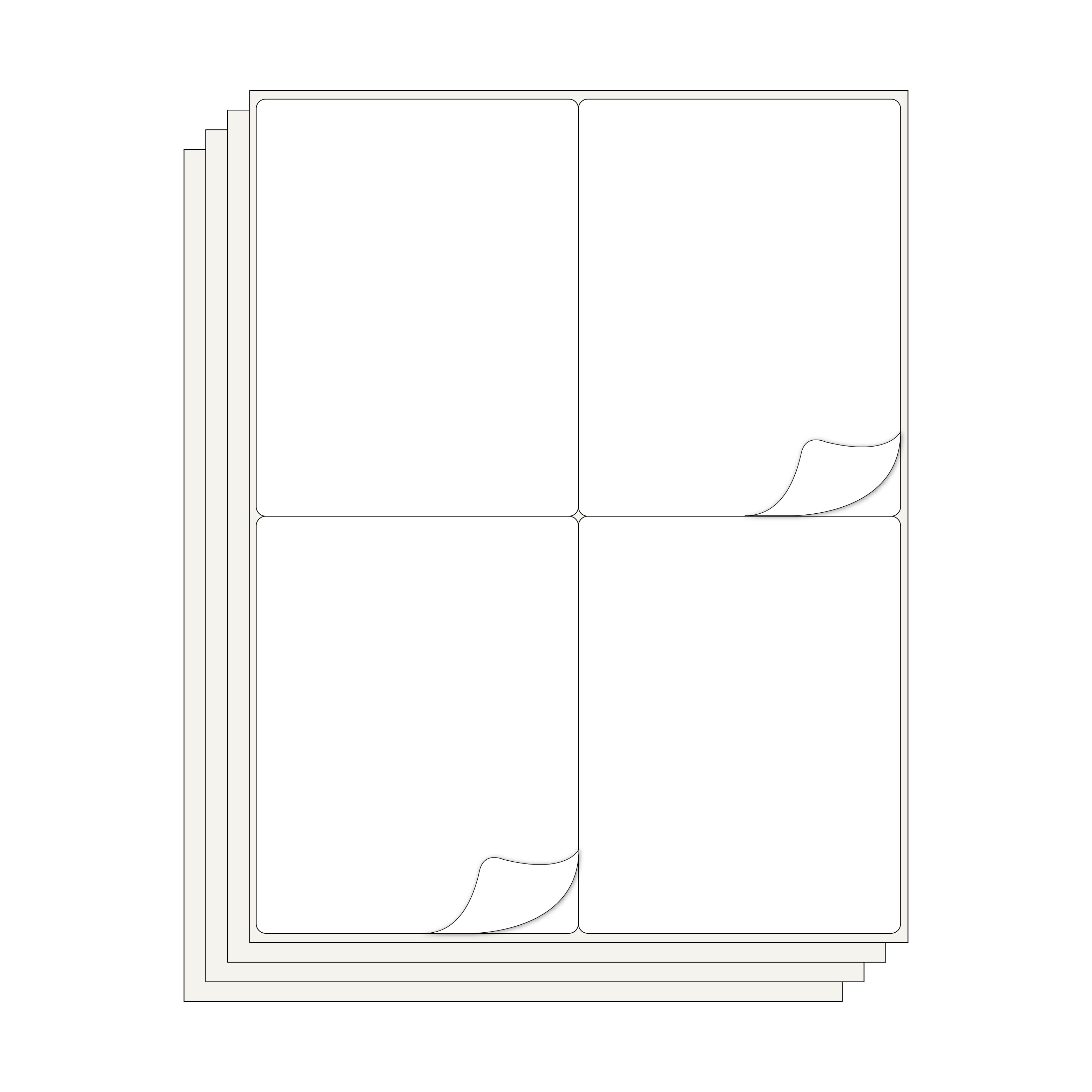 MMBM 4-Up Labels, 1000 Pages, White, 4.25 x 5.5 Inch, Address and All Purpose Sticker Labels for Laser or Inkjet Printers