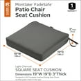 thumbnail image 4 of Classic Accessories Montlake FadeSafe Water-Resistant Patio Dining Seat Cushion, 19 x 19 x 3 inch, Light Charcoal, 4 of 10