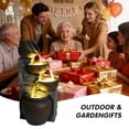 thumbnail image 6 of Nyddle 4-Tier Cascading Pots Outdoor Water Fountain With LED Lights,Resin Stone Look Garden Waterfall Decor for Patio Yard Porch Landscape,Grayish Brown, 6 of 7