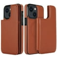 thumbnail image 3 of Detachable Wallet Case for iPhone 13 RFID Blocking Card Slots Holder Premium PU Leather Magnetic Kickstand Shockproof Removable Flip Protective Cover 6.1 inch, Brown, 3 of 11